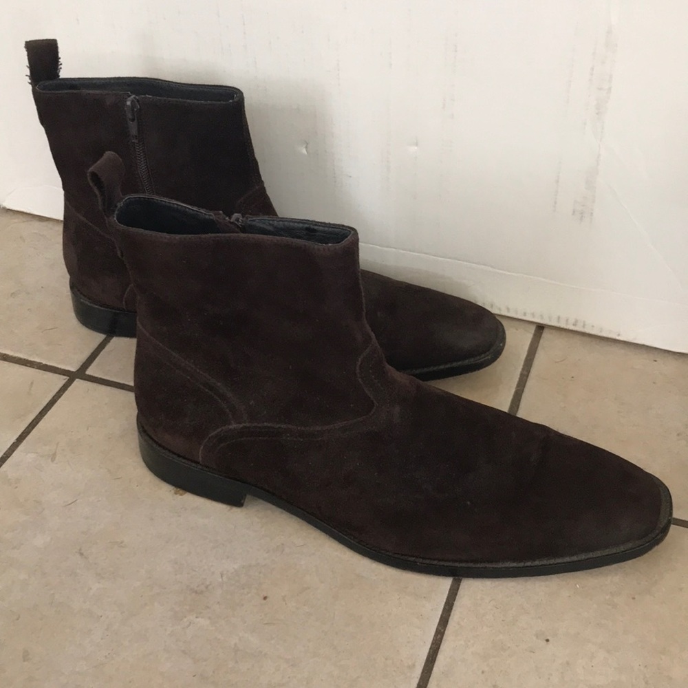 Men’s Suede Ankle Boots - Size 12